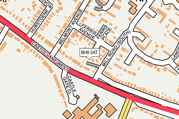 BH8 0AT map - OS OpenMap – Local (Ordnance Survey)