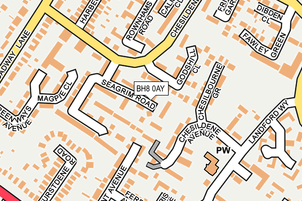 BH8 0AY map - OS OpenMap – Local (Ordnance Survey)