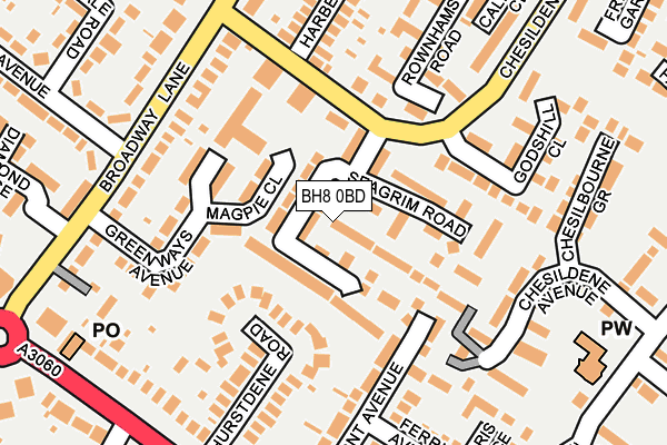 BH8 0BD map - OS OpenMap – Local (Ordnance Survey)