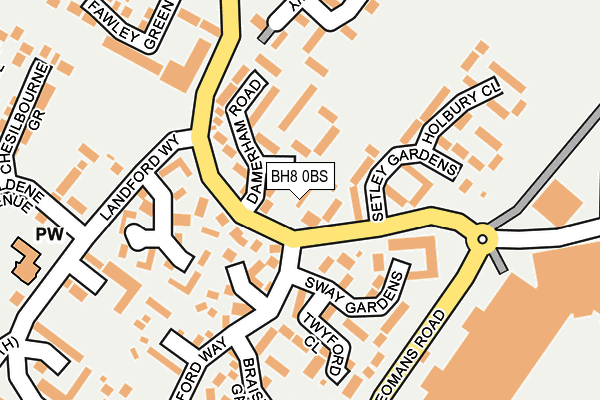 BH8 0BS map - OS OpenMap – Local (Ordnance Survey)