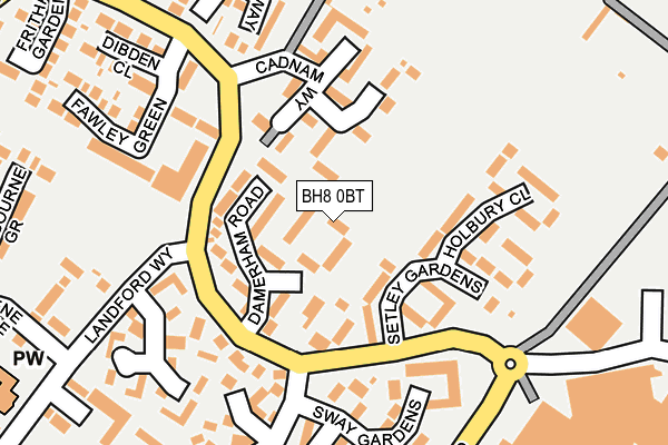 BH8 0BT map - OS OpenMap – Local (Ordnance Survey)