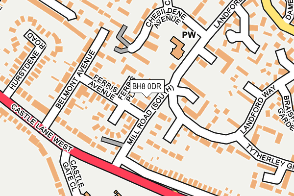 BH8 0DR map - OS OpenMap – Local (Ordnance Survey)