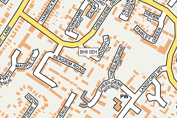 BH8 0EH map - OS OpenMap – Local (Ordnance Survey)