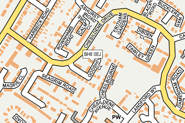 BH8 0EJ map - OS OpenMap – Local (Ordnance Survey)