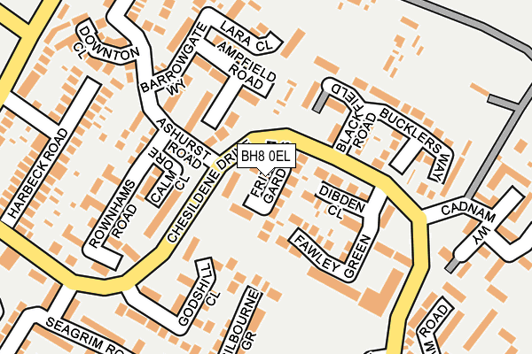 BH8 0EL map - OS OpenMap – Local (Ordnance Survey)