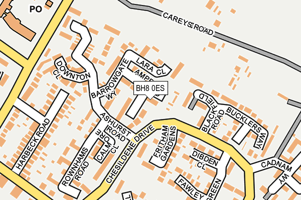 BH8 0ES map - OS OpenMap – Local (Ordnance Survey)
