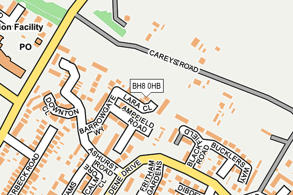 BH8 0HB map - OS OpenMap – Local (Ordnance Survey)
