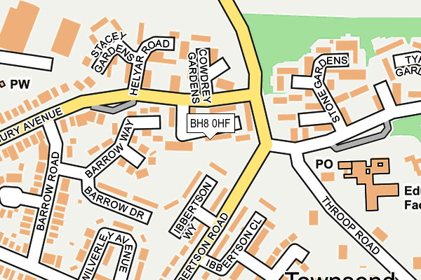 BH8 0HF map - OS OpenMap – Local (Ordnance Survey)