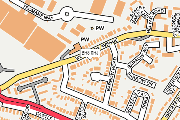 BH8 0HJ map - OS OpenMap – Local (Ordnance Survey)