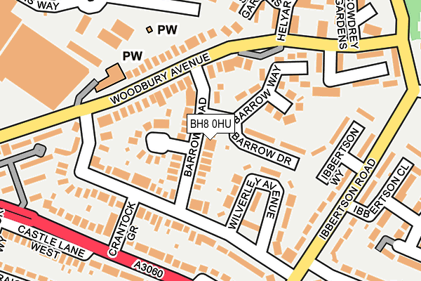 BH8 0HU map - OS OpenMap – Local (Ordnance Survey)