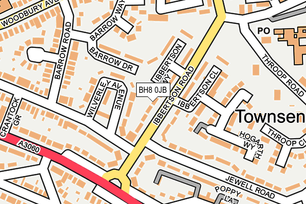 BH8 0JB map - OS OpenMap – Local (Ordnance Survey)