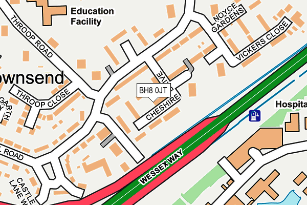 BH8 0JT map - OS OpenMap – Local (Ordnance Survey)