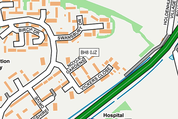 BH8 0JZ map - OS OpenMap – Local (Ordnance Survey)
