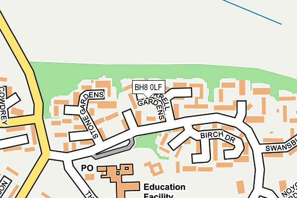 BH8 0LF map - OS OpenMap – Local (Ordnance Survey)