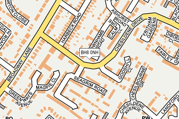 BH8 0NH map - OS OpenMap – Local (Ordnance Survey)