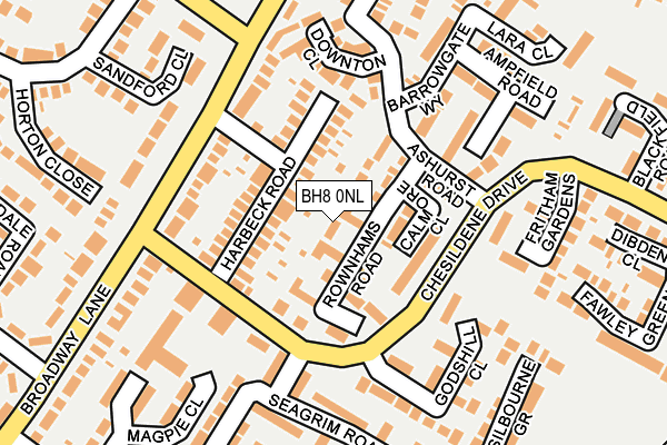 BH8 0NL map - OS OpenMap – Local (Ordnance Survey)