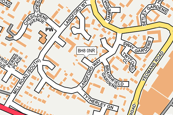 BH8 0NR map - OS OpenMap – Local (Ordnance Survey)