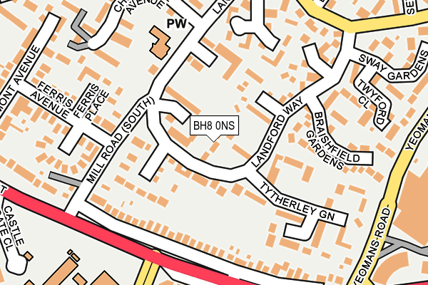 BH8 0NS map - OS OpenMap – Local (Ordnance Survey)