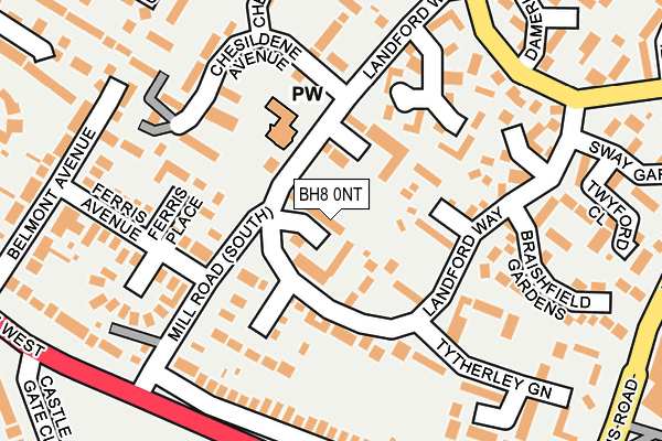 BH8 0NT map - OS OpenMap – Local (Ordnance Survey)