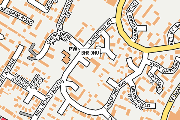 BH8 0NU map - OS OpenMap – Local (Ordnance Survey)