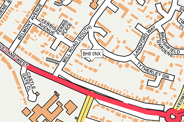 BH8 0NX map - OS OpenMap – Local (Ordnance Survey)