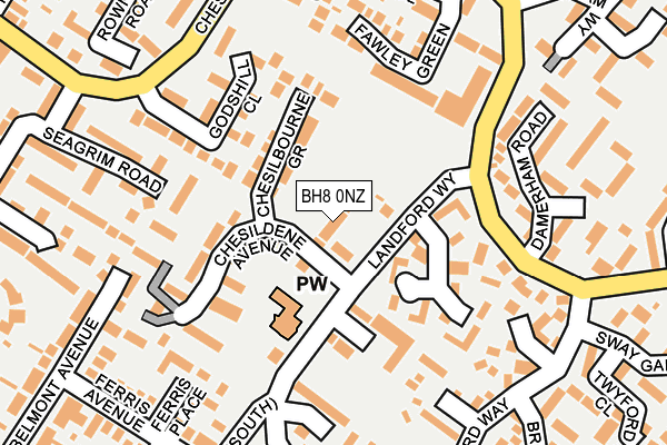BH8 0NZ map - OS OpenMap – Local (Ordnance Survey)