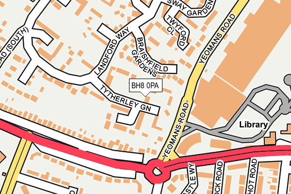 BH8 0PA map - OS OpenMap – Local (Ordnance Survey)