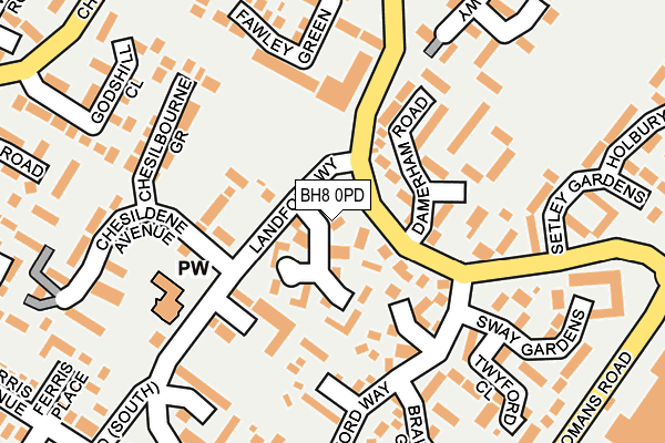 BH8 0PD map - OS OpenMap – Local (Ordnance Survey)