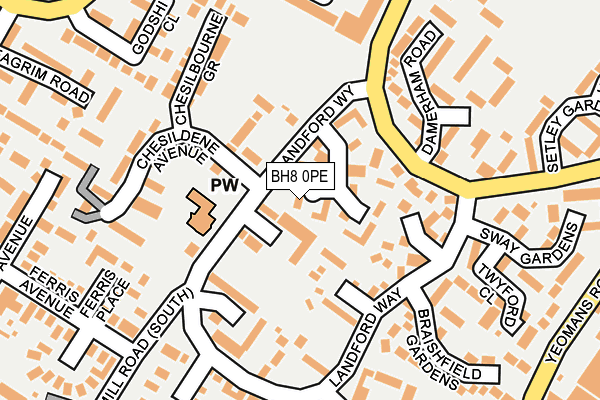 BH8 0PE map - OS OpenMap – Local (Ordnance Survey)