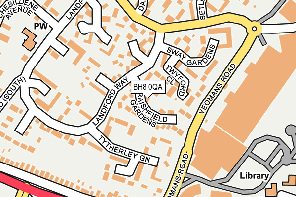 BH8 0QA map - OS OpenMap – Local (Ordnance Survey)