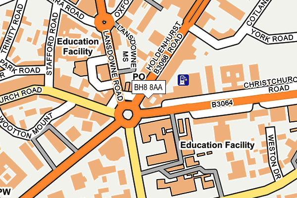 BH8 8AA map - OS OpenMap – Local (Ordnance Survey)