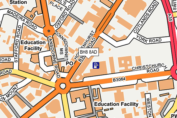 BH8 8AD map - OS OpenMap – Local (Ordnance Survey)