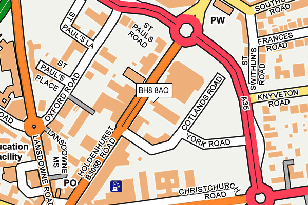 BH8 8AQ map - OS OpenMap – Local (Ordnance Survey)