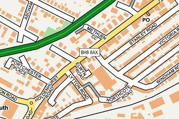BH8 8AX map - OS OpenMap – Local (Ordnance Survey)