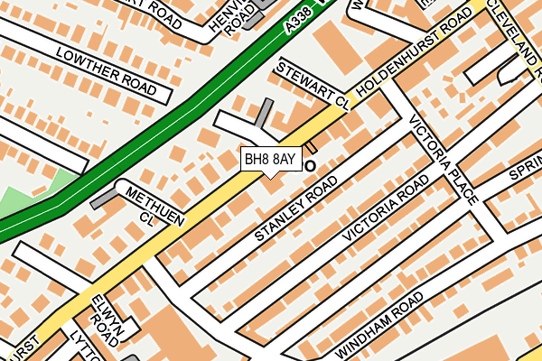 BH8 8AY map - OS OpenMap – Local (Ordnance Survey)