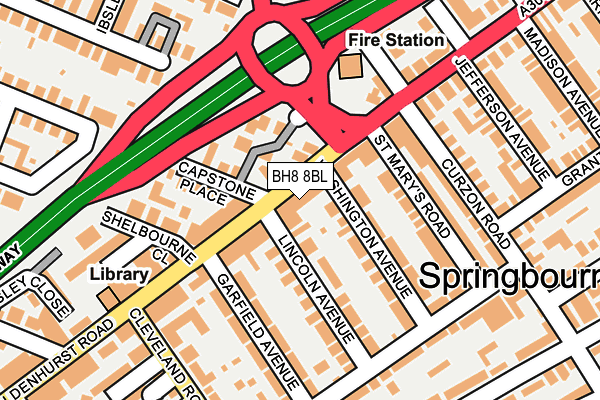 BH8 8BL map - OS OpenMap – Local (Ordnance Survey)