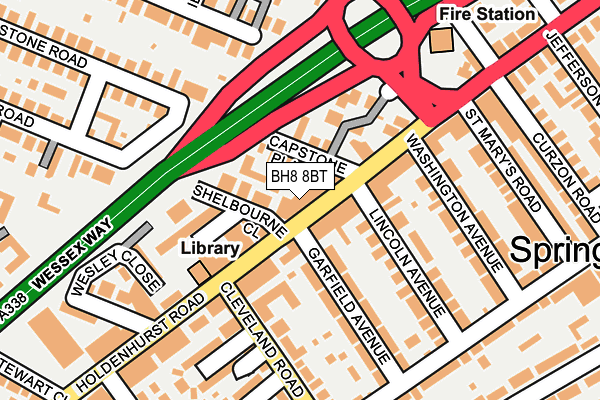 BH8 8BT map - OS OpenMap – Local (Ordnance Survey)