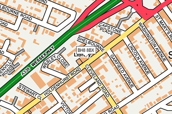 BH8 8BX map - OS OpenMap – Local (Ordnance Survey)