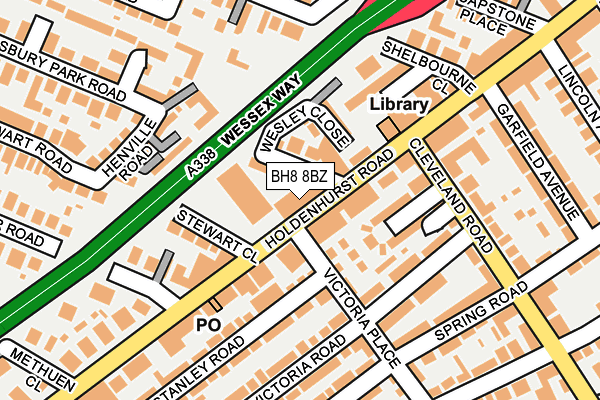 BH8 8BZ map - OS OpenMap – Local (Ordnance Survey)