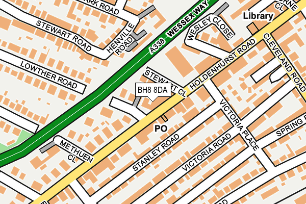 BH8 8DA map - OS OpenMap – Local (Ordnance Survey)