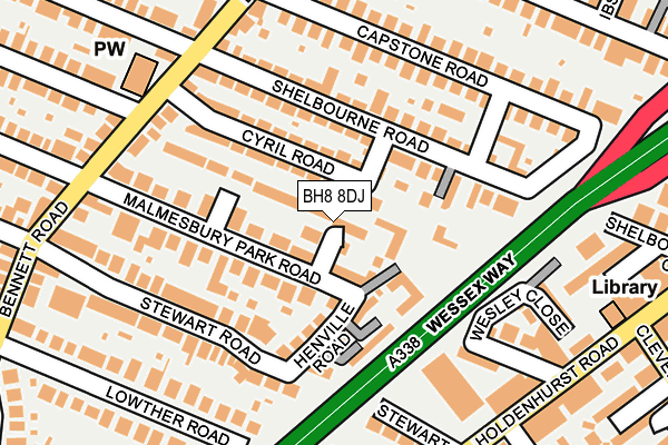 BH8 8DJ map - OS OpenMap – Local (Ordnance Survey)