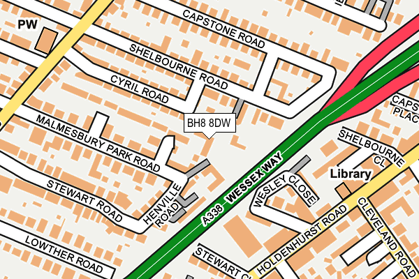 BH8 8DW map - OS OpenMap – Local (Ordnance Survey)