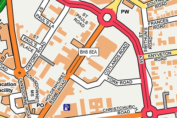 BH8 8EA map - OS OpenMap – Local (Ordnance Survey)