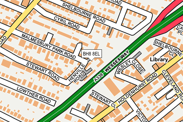 BH8 8EL map - OS OpenMap – Local (Ordnance Survey)