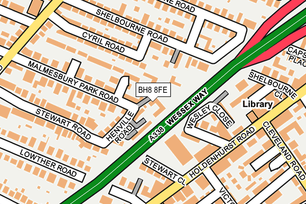 BH8 8FE map - OS OpenMap – Local (Ordnance Survey)