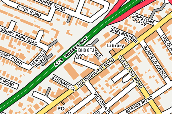 BH8 8FJ map - OS OpenMap – Local (Ordnance Survey)
