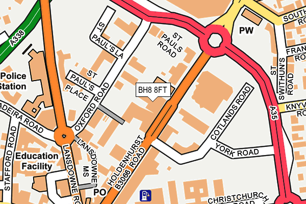 BH8 8FT map - OS OpenMap – Local (Ordnance Survey)