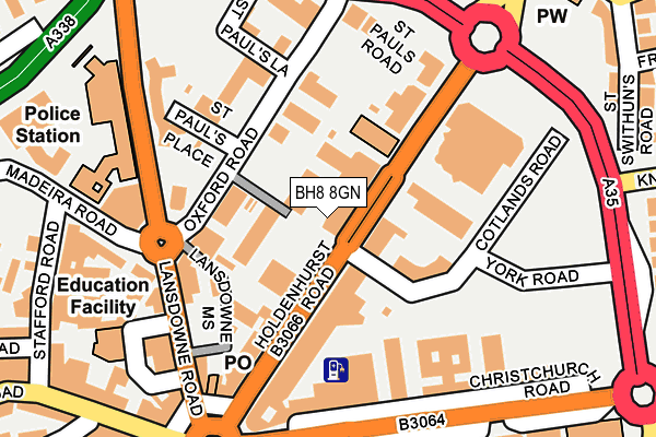 BH8 8GN map - OS OpenMap – Local (Ordnance Survey)