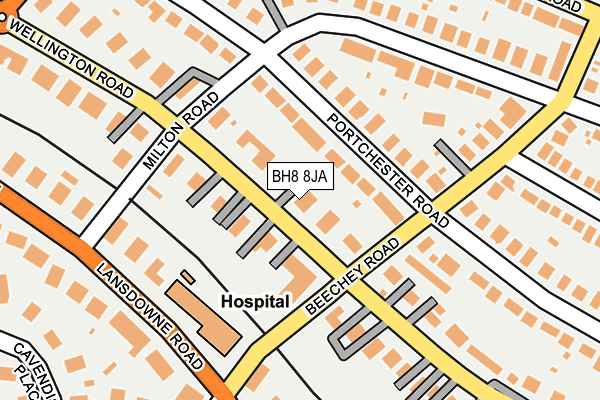 BH8 8JA map - OS OpenMap – Local (Ordnance Survey)