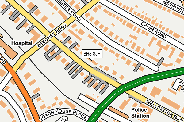 BH8 8JH map - OS OpenMap – Local (Ordnance Survey)